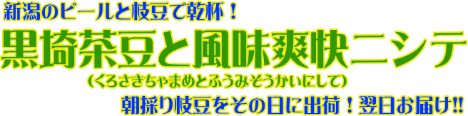 黒埼茶豆と新潟限定ビール風味爽快ニシテで新潟の夏を満喫 美酒考房西巻酒店